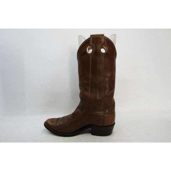 JUSTIN Mens Size 7 D Brown Leather Buckaroo Western Cowboy Roper Boots main image 11